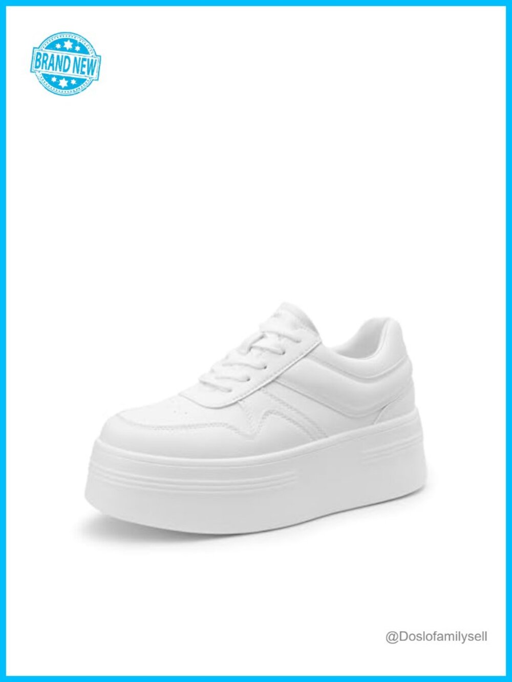 DREAM PAIRS Women's Platform Sneakers Faux Leather Chunky Lace-Up Casual